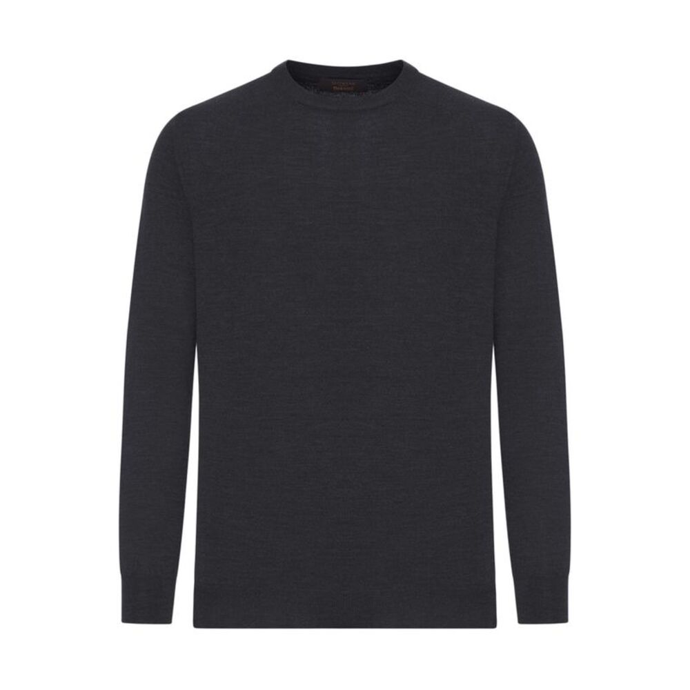 Zanone Men Crew Neck Sweater In Fine Combed Wool